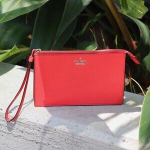 Red Leather Kate Spade Wristlet - Excellent Condition Used - Best Seller